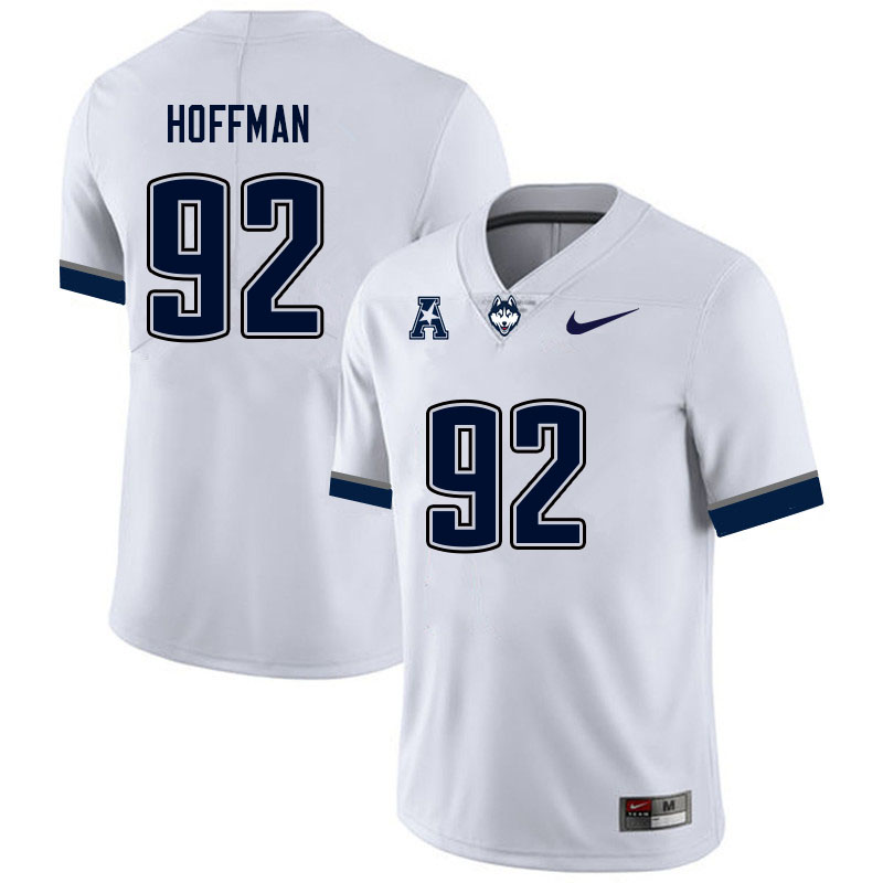 Men #92 Matt Hoffman Uconn Huskies College Football Jerseys Sale-White - Click Image to Close